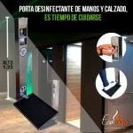 Porta desinfectante de manos y calzado